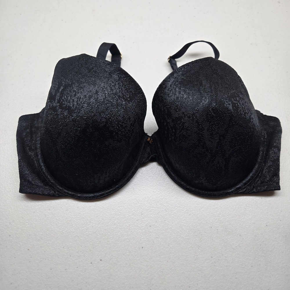 Savage X Fenty Women Bra 36DDD Black T Shirt Underwired Mesh Strap